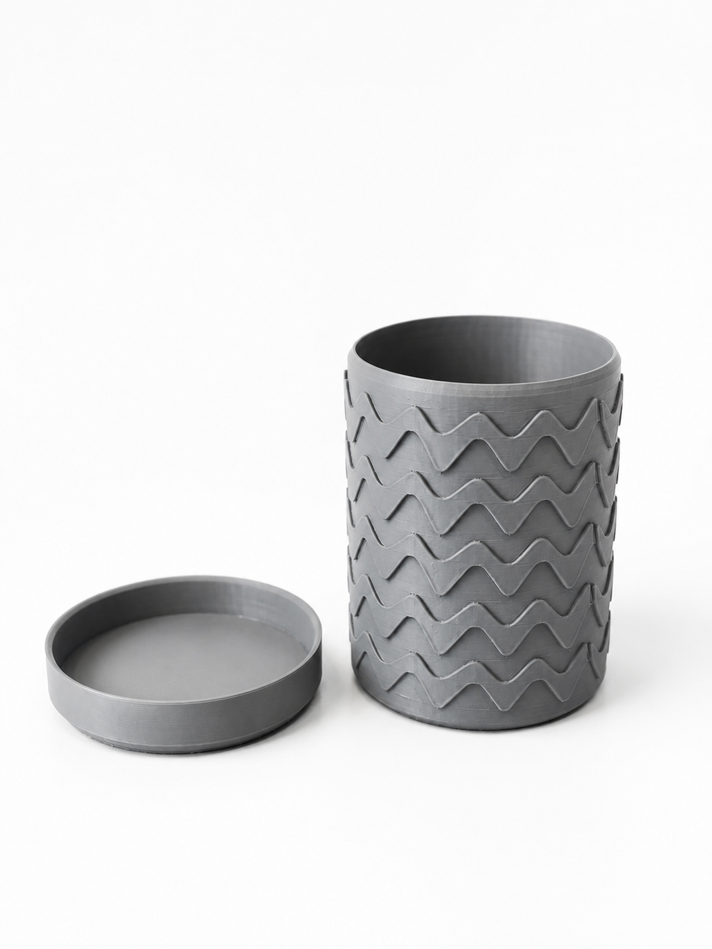 Wave Indoor Planter Pot with Drainage Saucer – 3D Printed Plant Pot